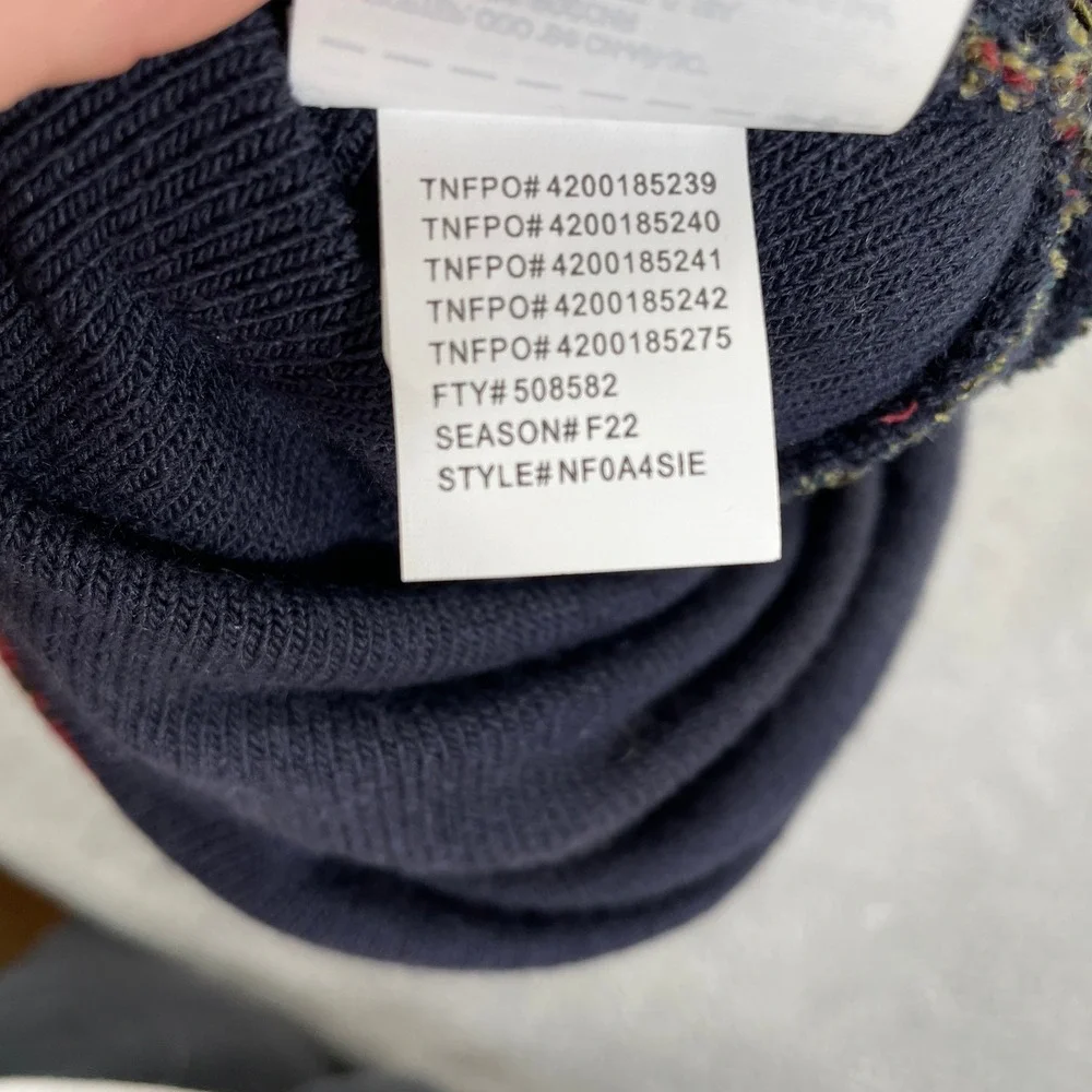 The North Face Beanie Unisex One Size Multi Color Abstract Knit Pom Pom Hat